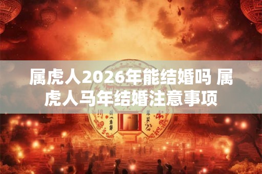属虎人2026年能结婚吗 属虎人马年结婚注意事项