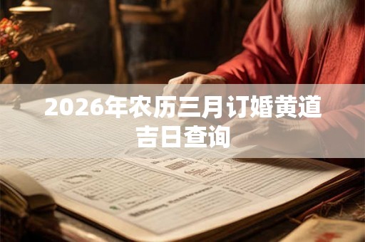 2026年农历三月订婚黄道吉日查询