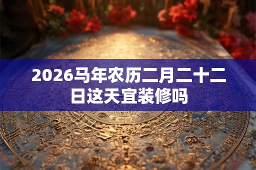 2026马年农历二月二十二日这天宜装修吗