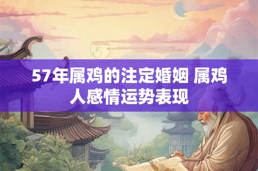 57年属鸡的注定婚姻 属鸡人感情运势表现