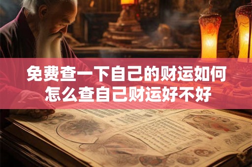 免费查一下自己的财运如何 怎么查自己财运好不好