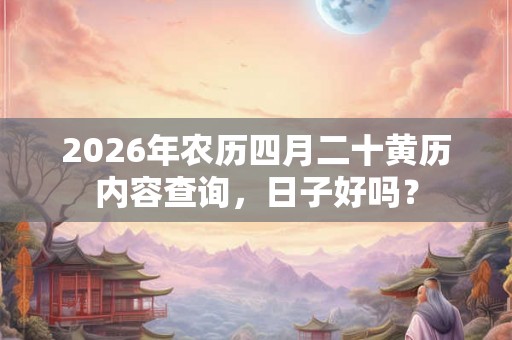 2026年农历四月二十黄历内容查询，日子好吗？