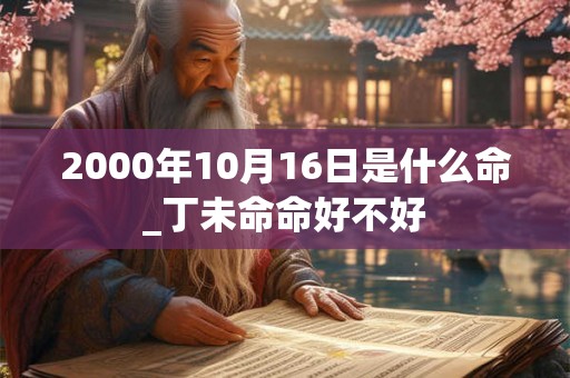 2000年10月16日是什么命_丁未命命好不好