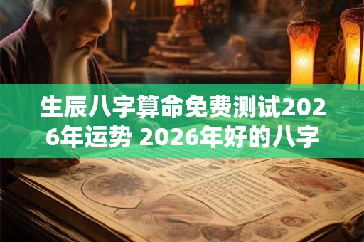 生辰八字算命免费测试2026年运势 2026年好的八字