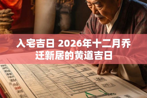 入宅吉日 2026年十二月乔迁新居的黄道吉日 入宅吉日 2026年十二月乔迁新居的黄道吉日