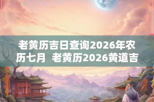 老黄历吉日查询2026年农历七月  老黄历2026黄道吉日一览表