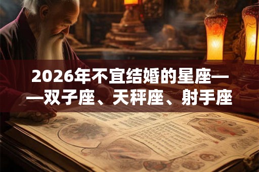 2026年不宜结婚的星座——双子座、天秤座、射手座！