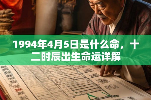 1994年4月5日是什么命,十二时辰出生命运详解 1994年4月5日是什么命,十二时辰出生命运详解