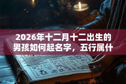 2026年十二月十二出生的男孩如何起名字，五行属什么
