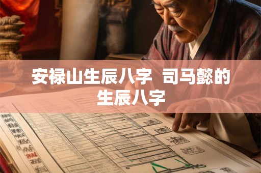 安禄山生辰八字  司马懿的生辰八字