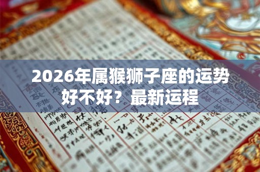 2026年属猴狮子座的运势好不好？最新运程