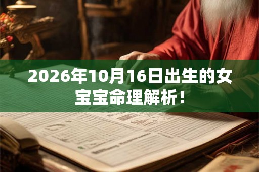 2026年10月16日出生的女宝宝命理解析！