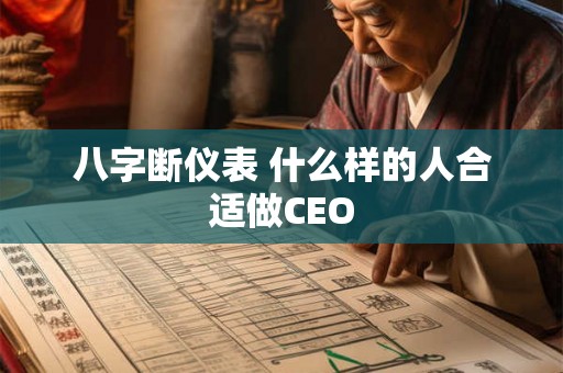 八字断仪表 什么样的人合适做CEO 八字断仪表 什么样的人合适做CEO