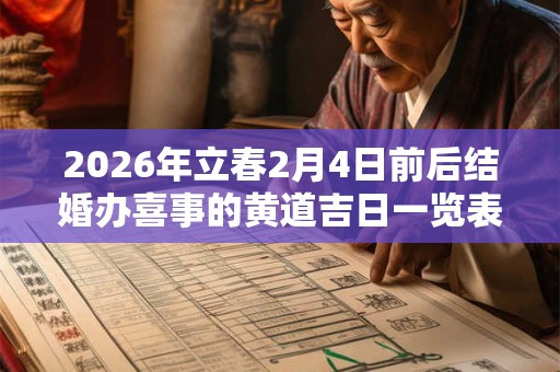 2026年立春2月4日前后结婚办喜事的黄道吉日一览表! 2026年立春2月4日前后结婚办喜事的黄道吉日一览表!