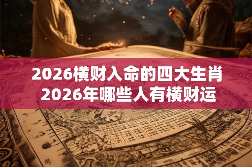 2026横财入命的四大生肖 2026年哪些人有横财运