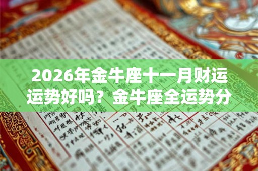 2026年金牛座十一月财运运势好吗？金牛座全运势分享