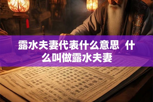 露水夫妻代表什么意思  什么叫做露水夫妻