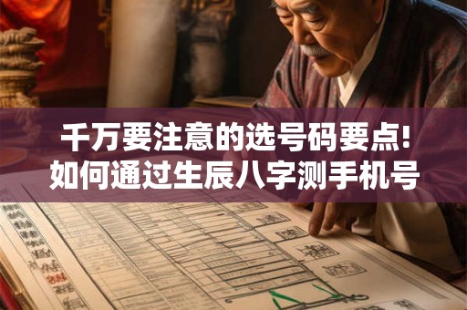 千万要注意的选号码要点!如何通过生辰八字测手机号？