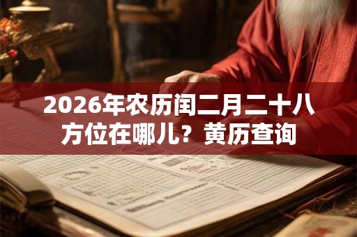 2026年农历闰二月二十八方位在哪儿？黄历查询