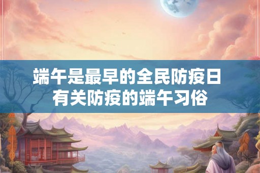 端午是最早的全民防疫日 有关防疫的端午习俗 端午是最早的全民防疫日 有关防疫的端午习俗
