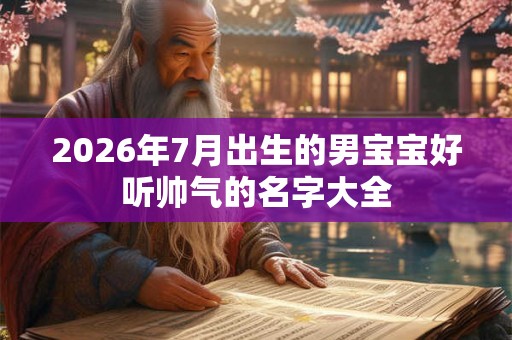 2026年7月出生的男宝宝好听帅气的名字大全