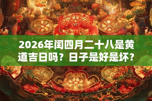 2026年闰四月二十八是黄道吉日吗？日子是好是坏？