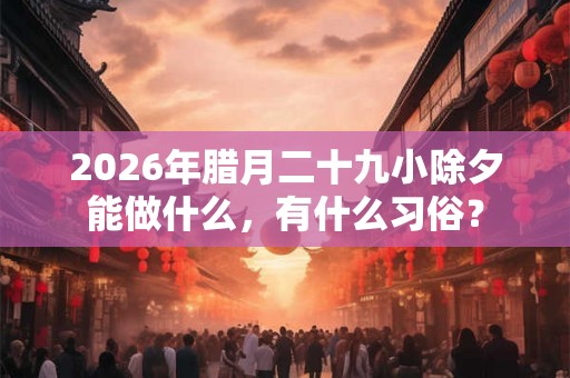 2026年腊月二十九小除夕能做什么，有什么习俗？