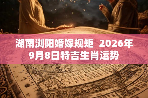湖南浏阳婚嫁规矩  2026年9月8日特吉生肖运势