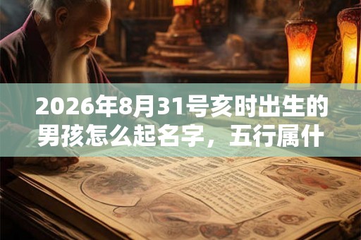 2026年8月31号亥时出生的男孩怎么起名字，五行属什么