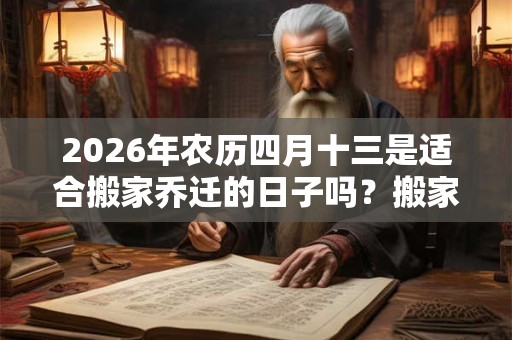 2026年农历四月十三是适合搬家乔迁的日子吗？搬家风水注意事项