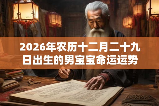 2026年农历十二月二十九日出生的男宝宝命运运势 2026年农历十二月二十九日出生的男宝宝命运运势