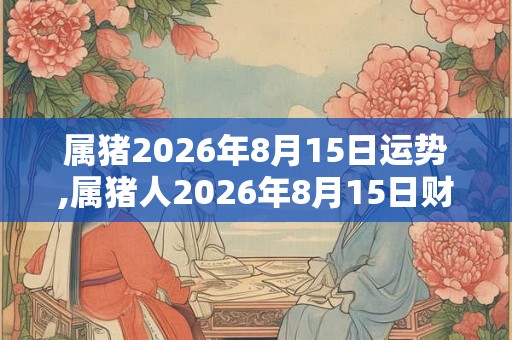 属猪2026年8月15日运势,属猪人2026年8月15日财运,生肖猪2026年8月15日运势 属猪2026年8月15日运势,属猪人2026年8月15日财运,生肖猪2026年8月15日运势