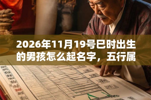 2026年11月19号巳时出生的男孩怎么起名字，五行属什么