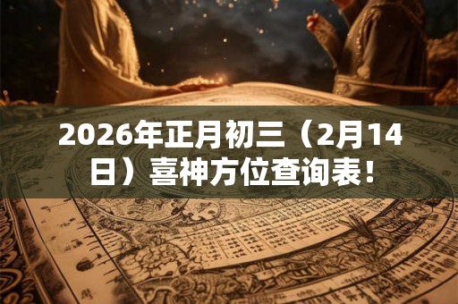 2026年正月初三(2月14日)喜神方位查询表! 2026年正月初三(2月14日)喜神方位查询表!
