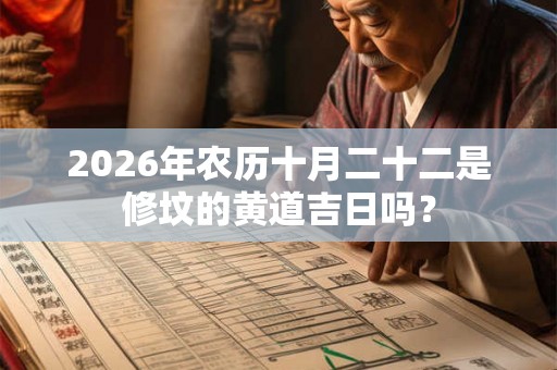 2026年农历十月二十二是修坟的黄道吉日吗？