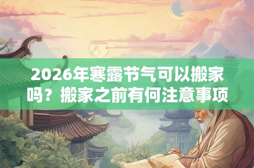 2026年寒露节气可以搬家吗？搬家之前有何注意事项？