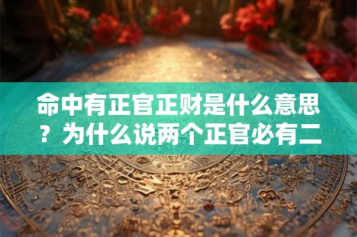 命中有正官正财是什么意思？为什么说两个正官必有二婚