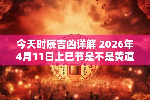 今天时辰吉凶详解 2026年4月11日上巳节是不是黄道吉日 今天时辰吉凶详解 2026年4月11日上巳节是不是黄道吉日