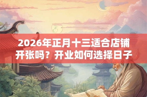 2026年正月十三适合店铺开张吗？开业如何选择日子？