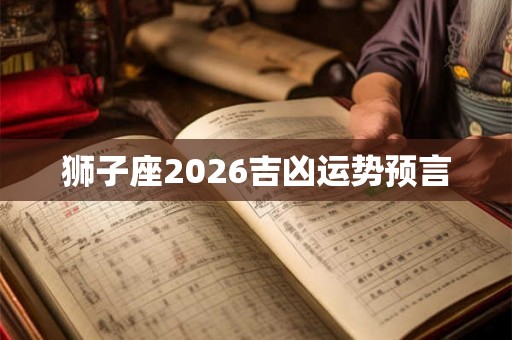 狮子座2026吉凶运势预言