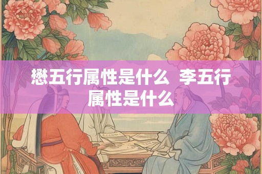 懋五行属性是什么 李五行属性是什么 懋五行属性是什么 李五行属性是什么