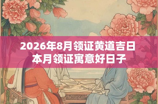 2026年8月领证黄道吉日 本月领证寓意好日子