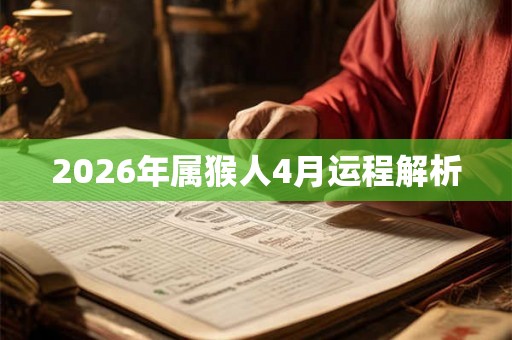 2026年属猴人4月运程解析