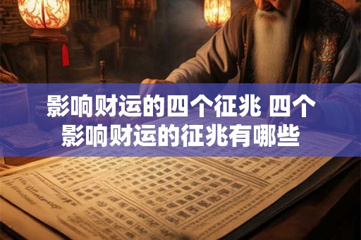 影响财运的四个征兆 四个影响财运的征兆有哪些