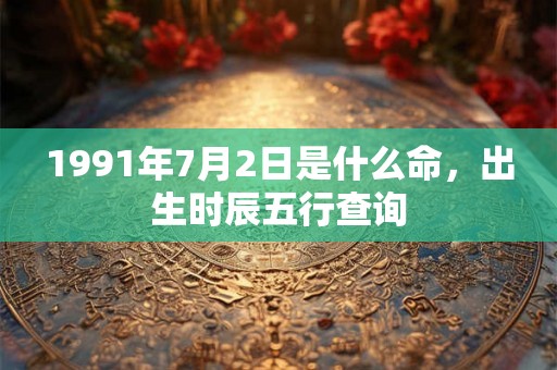 1991年7月2日是什么命，出生时辰五行查询