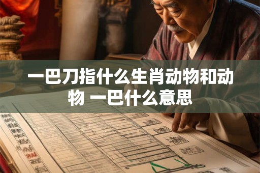 一巴刀指什么生肖动物和动物 一巴什么意思