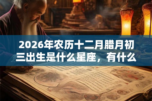 2026年农历十二月腊月初三出生是什么星座，有什么优点？