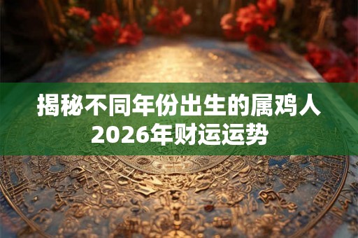 揭秘不同年份出生的属鸡人2026年财运运势 揭秘不同年份出生的属鸡人2026年财运运势