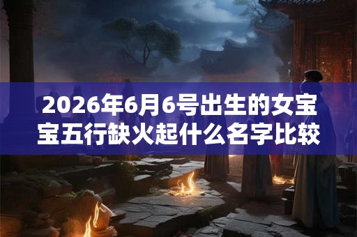 2026年6月6号出生的女宝宝五行缺火起什么名字比较好