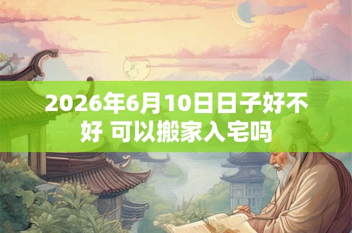 2026年6月10日日子好不好 可以搬家入宅吗 2026年6月10日日子好不好 可以搬家入宅吗
